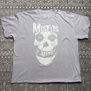 Misfits T Shirt 1X Grey Fiend Skull Crimson Ghost Cyclopian Music inc Distressed